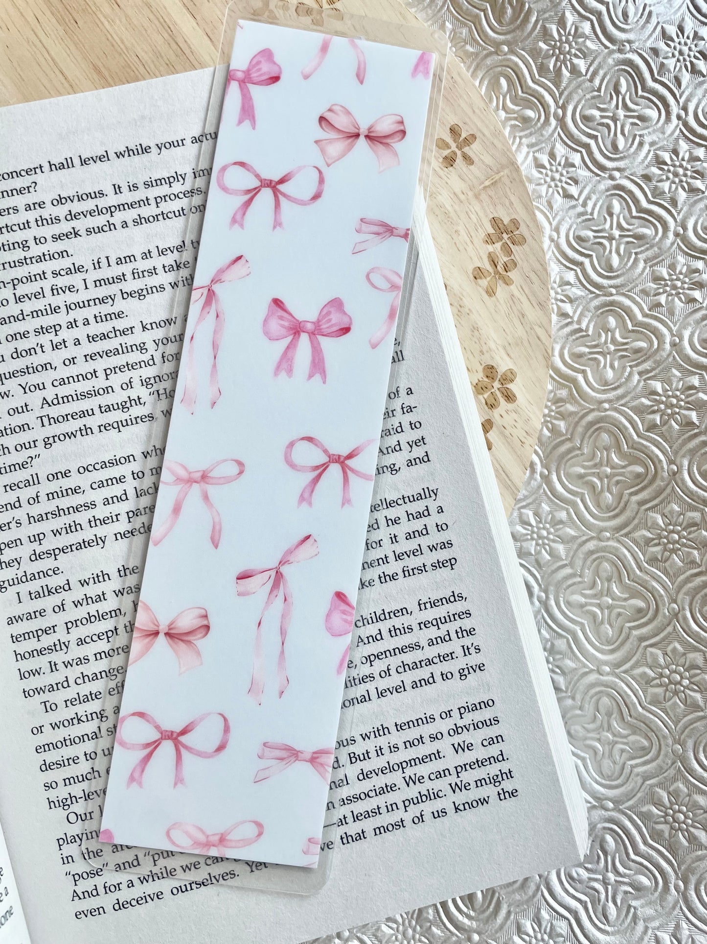 Bow Double Sided Bookmark