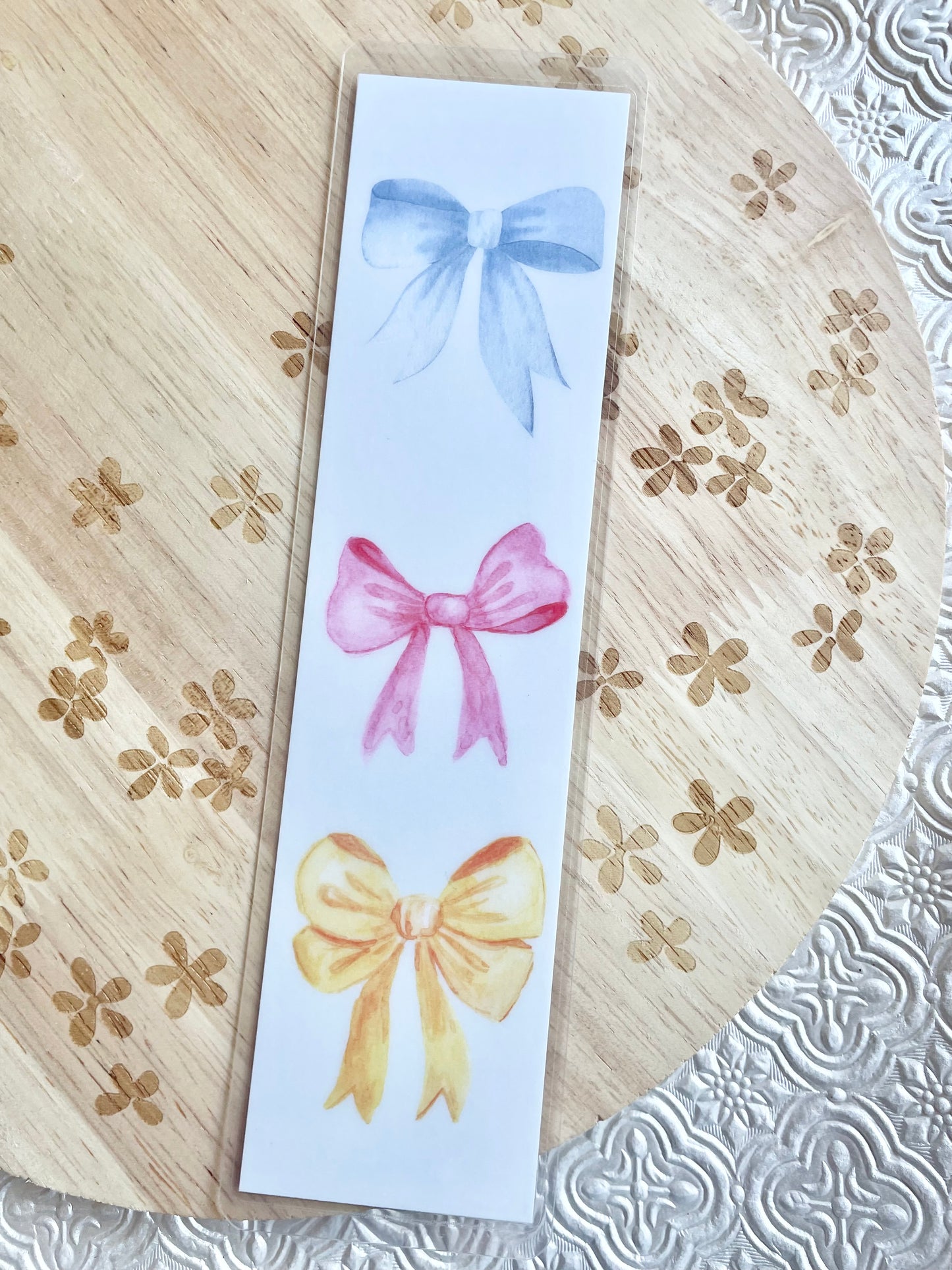 Bow Double Sided Bookmark