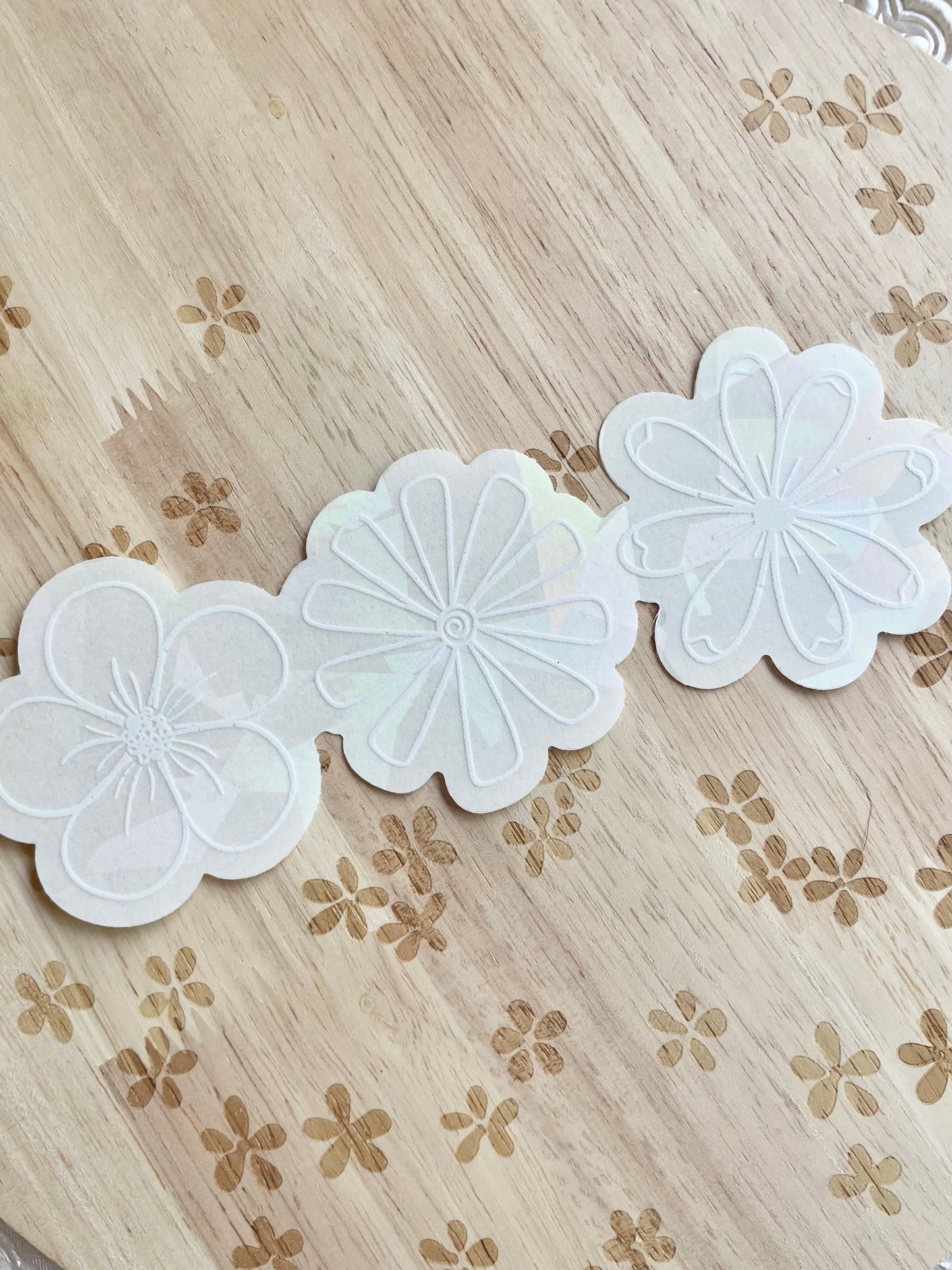 Triple Flower Stack Window Suncatcher Decal