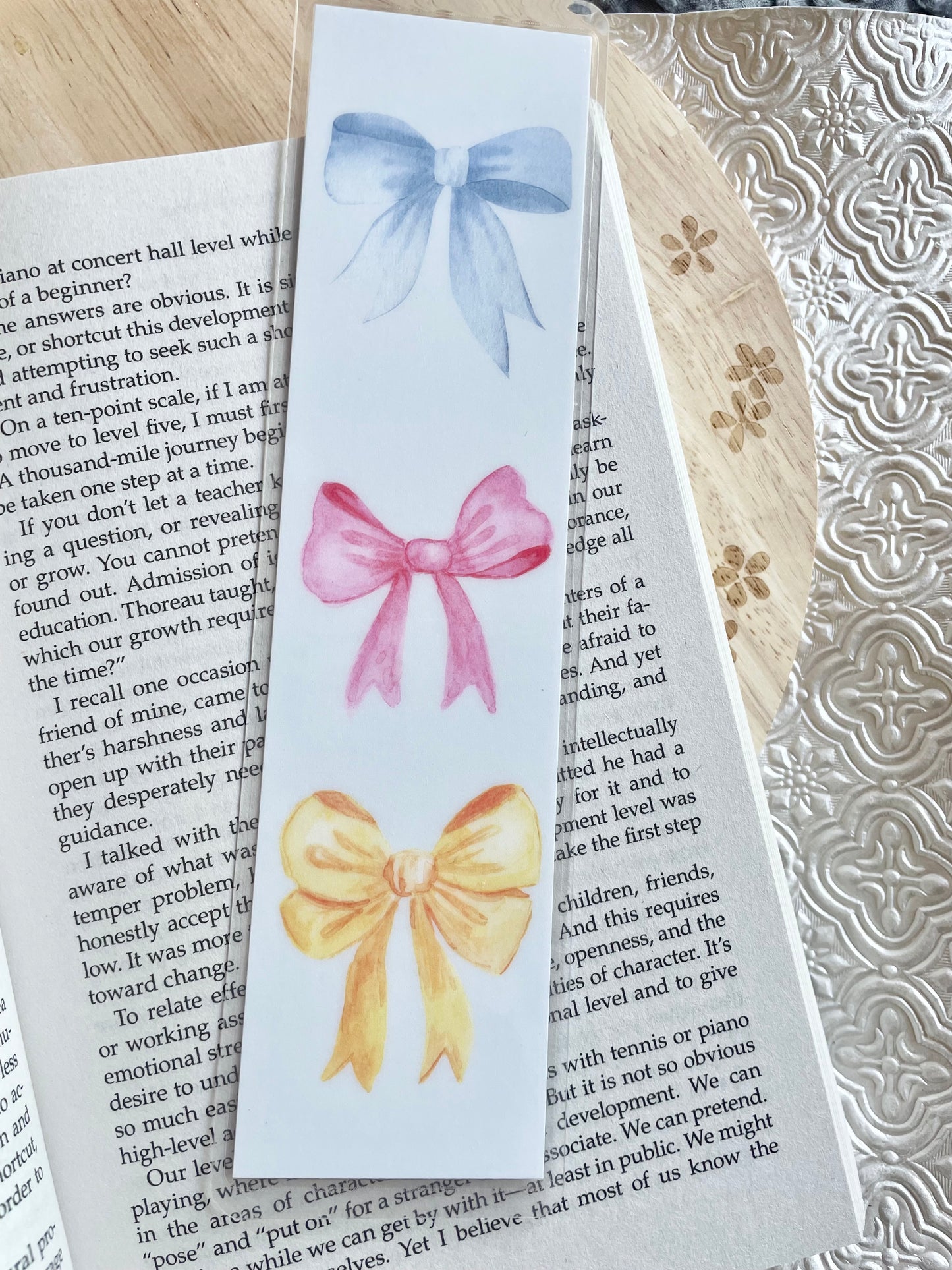 Bow Double Sided Bookmark