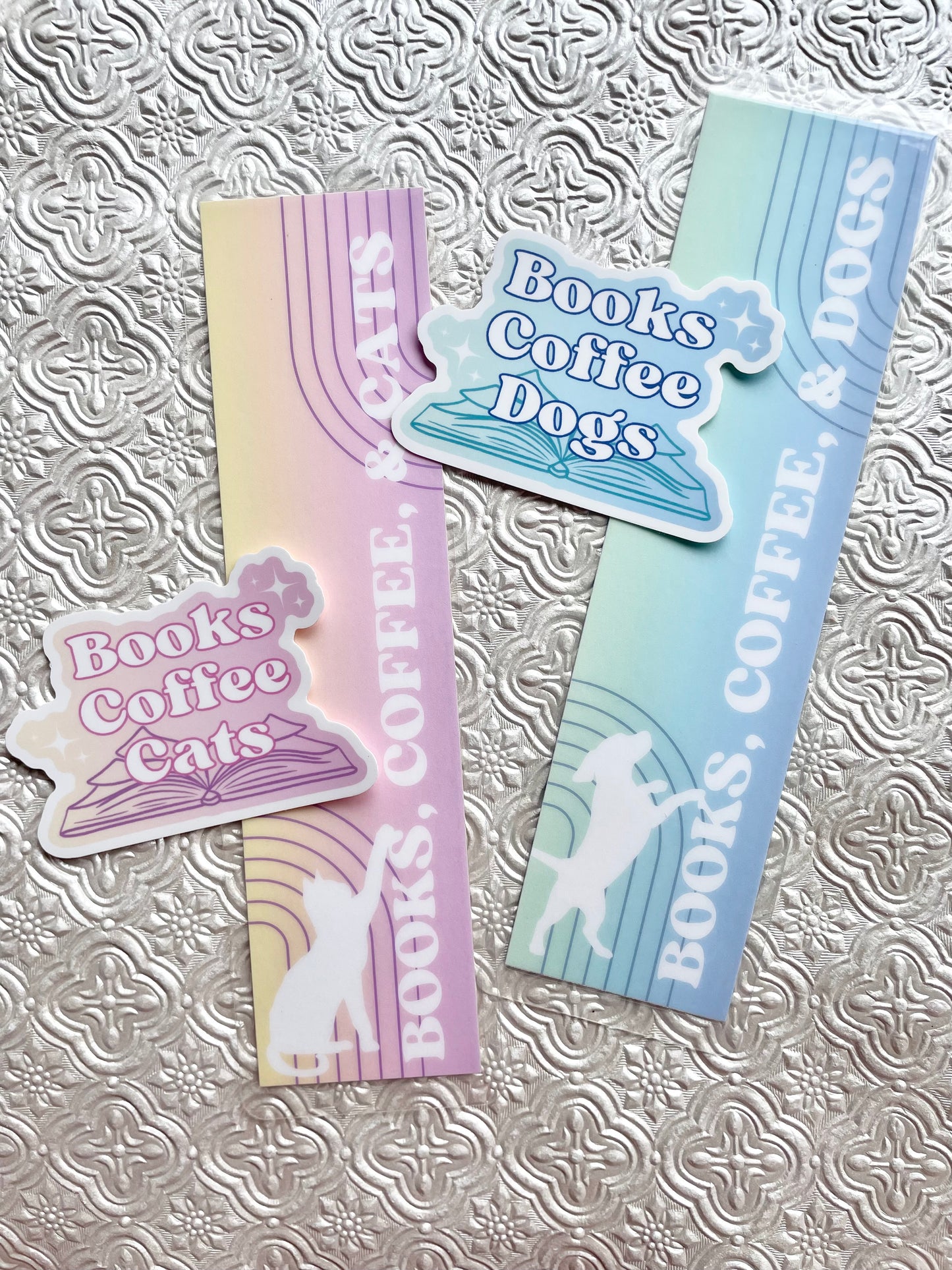 Books Coffee Cats Bookmark