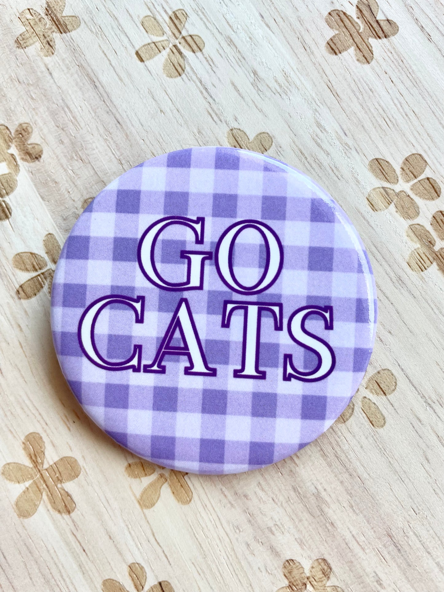 Go Cats Gingham Gameday Pinback Button