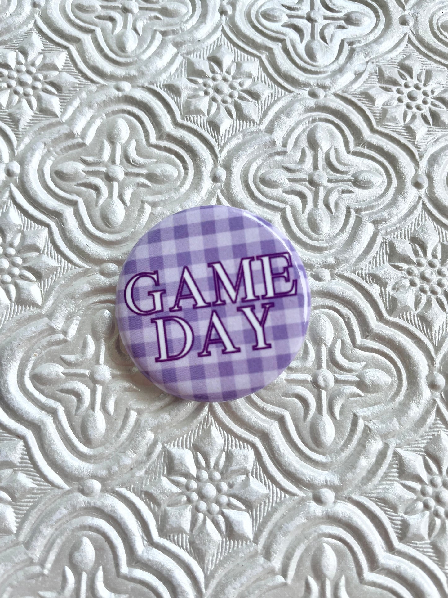 Gameday Mini Gingham Pinback Button