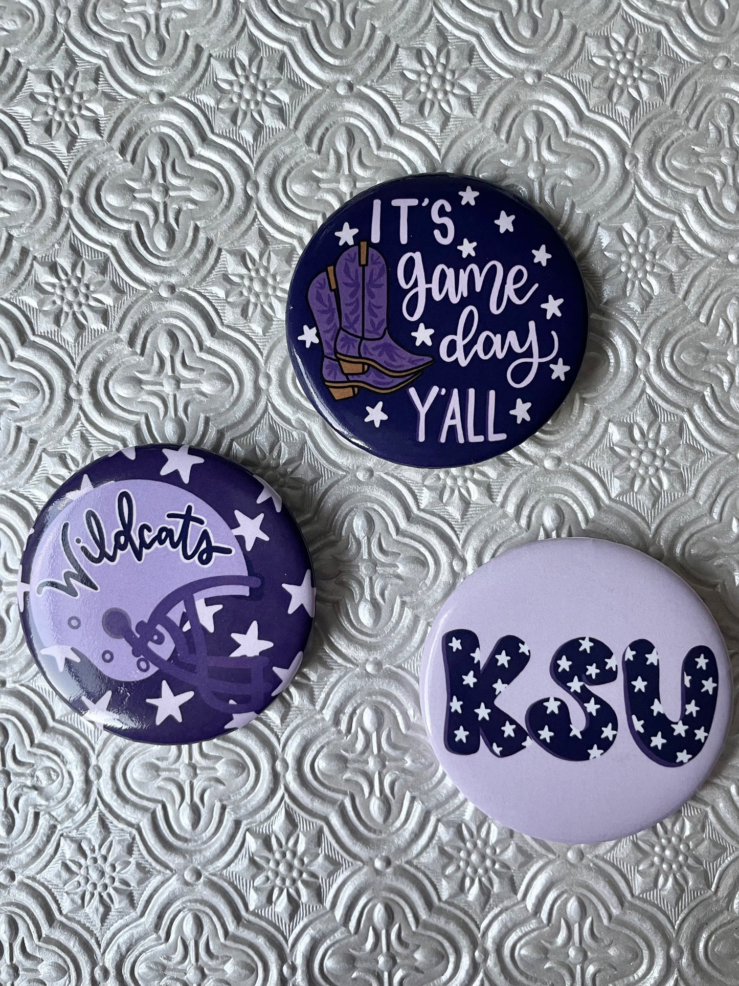 KSU Football Helmet Button