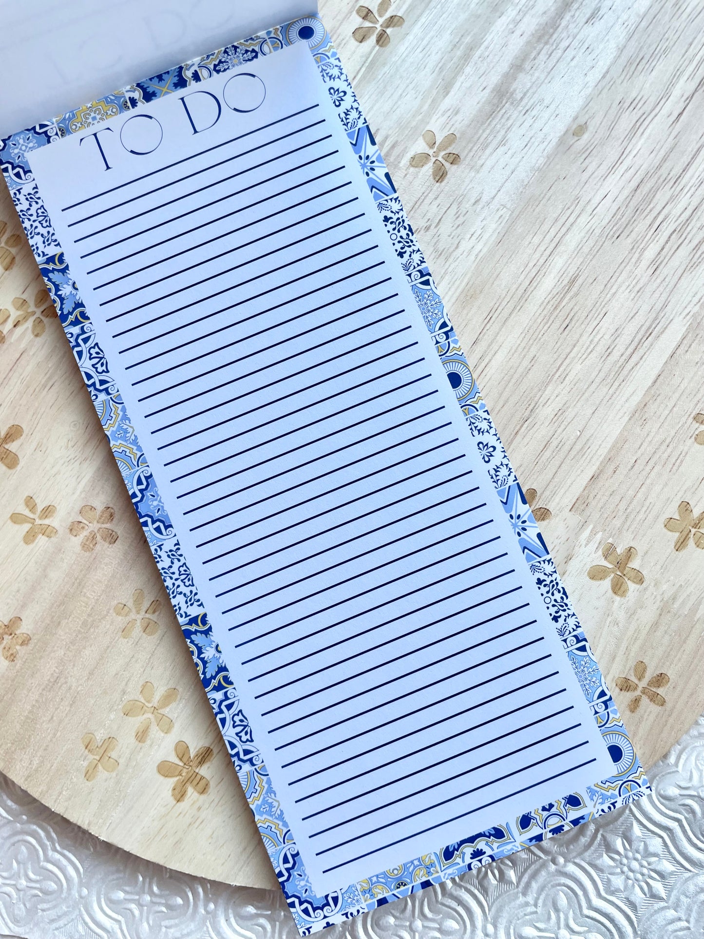 Blue Mosaic Tile To Do List Pad