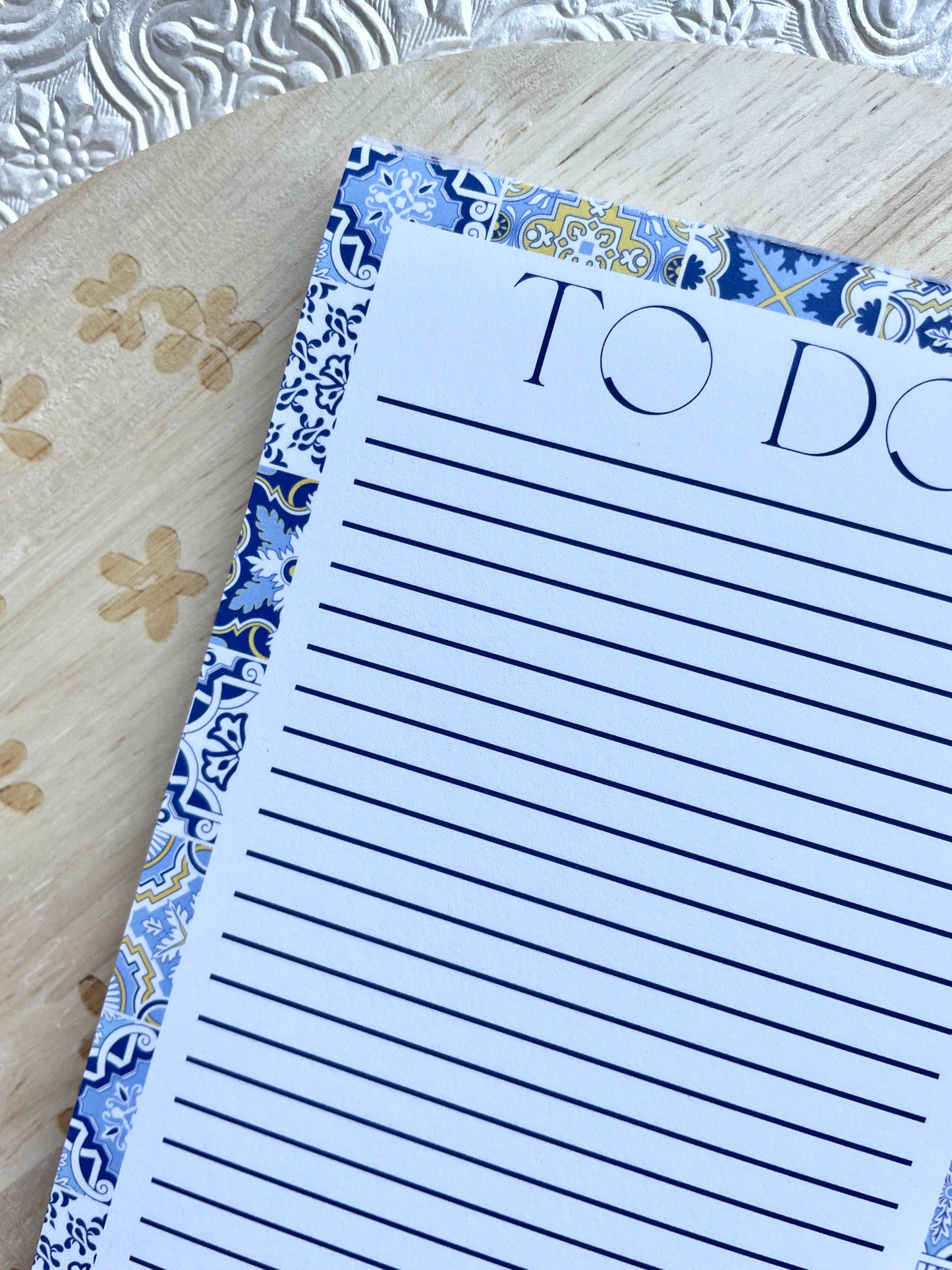 Blue Mosaic Tile To Do List Pad