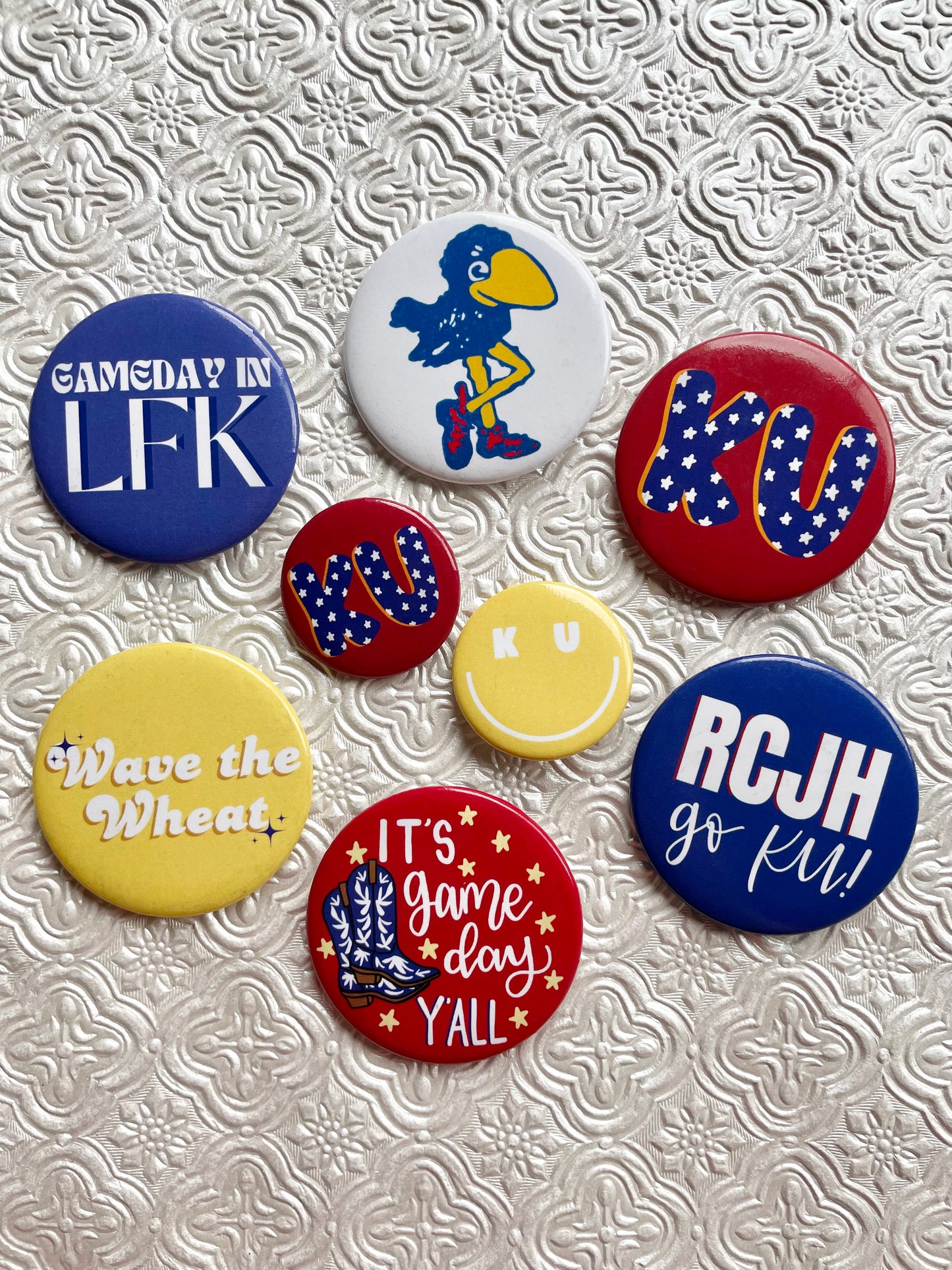It's Gameday Y'all Red and Blue KU Pinback Button