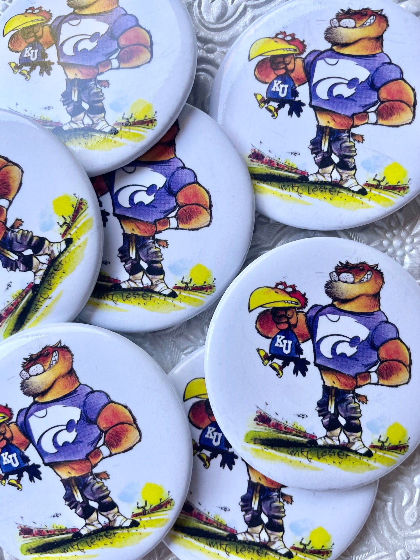 Wildcat vs Jayhawk KSU Button