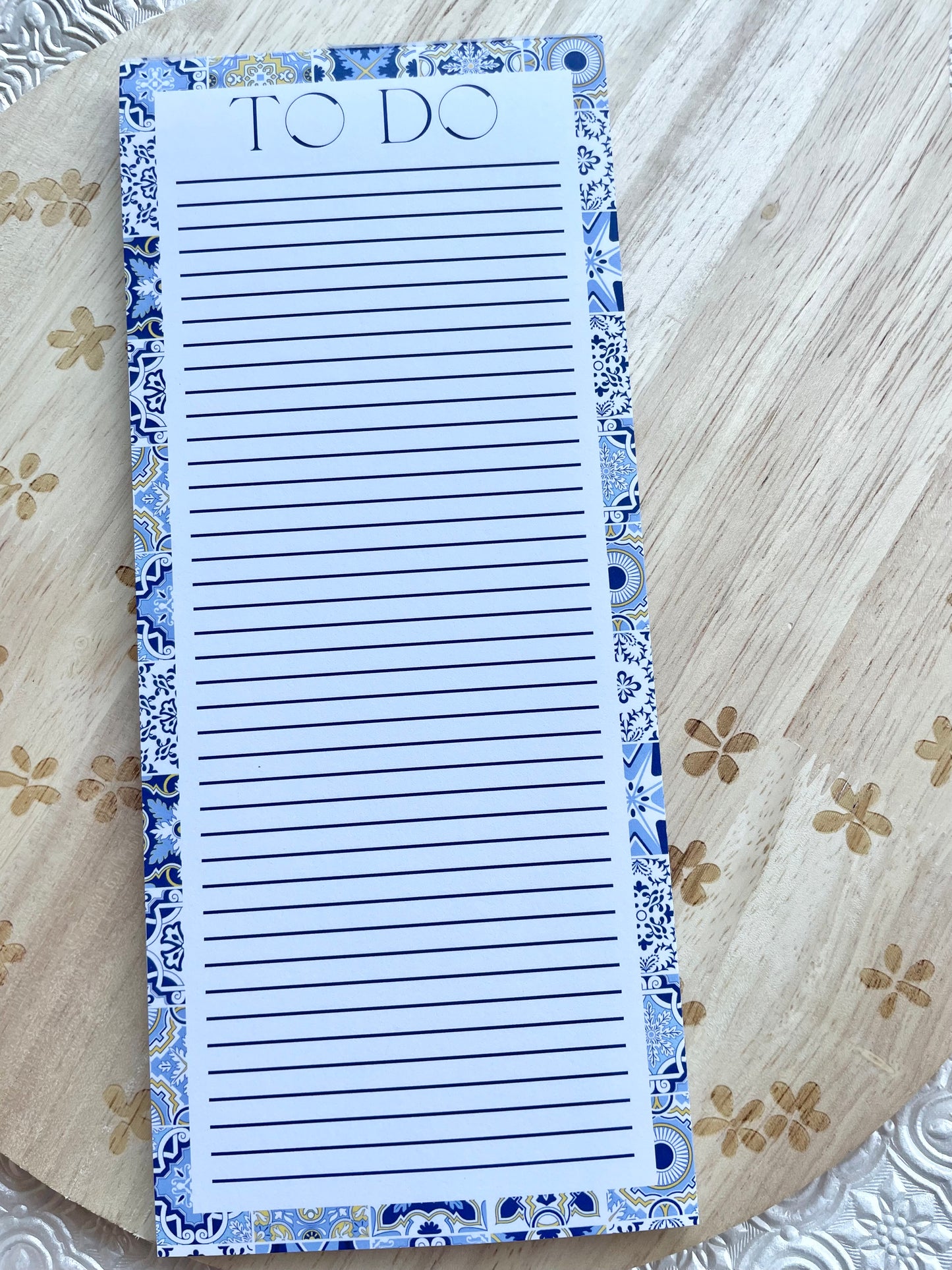 Blue Mosaic Tile To Do List Pad