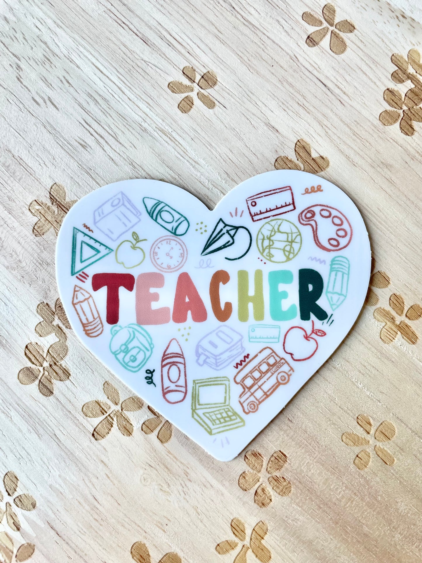 Teacher Heart Sticker