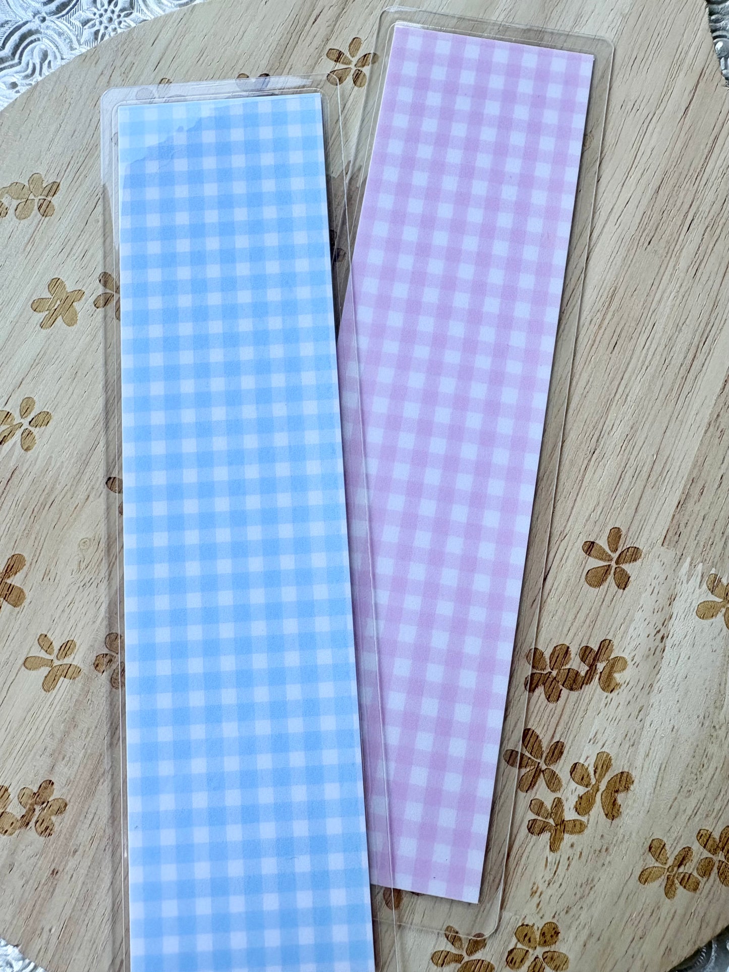 Pink and Blue Gingham Bookmark