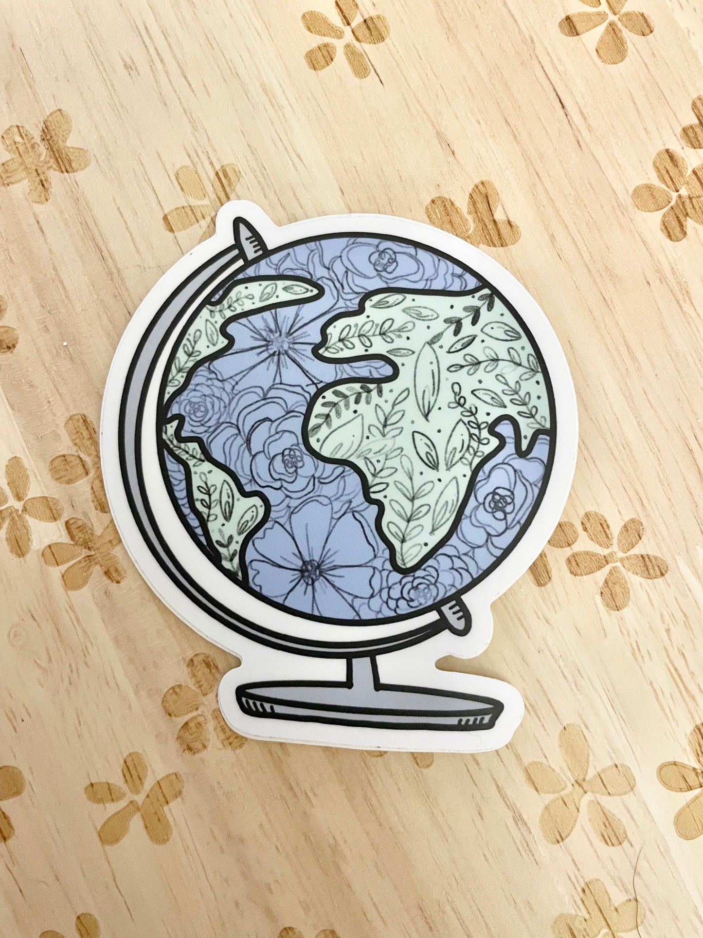 Floral Globe Sticker