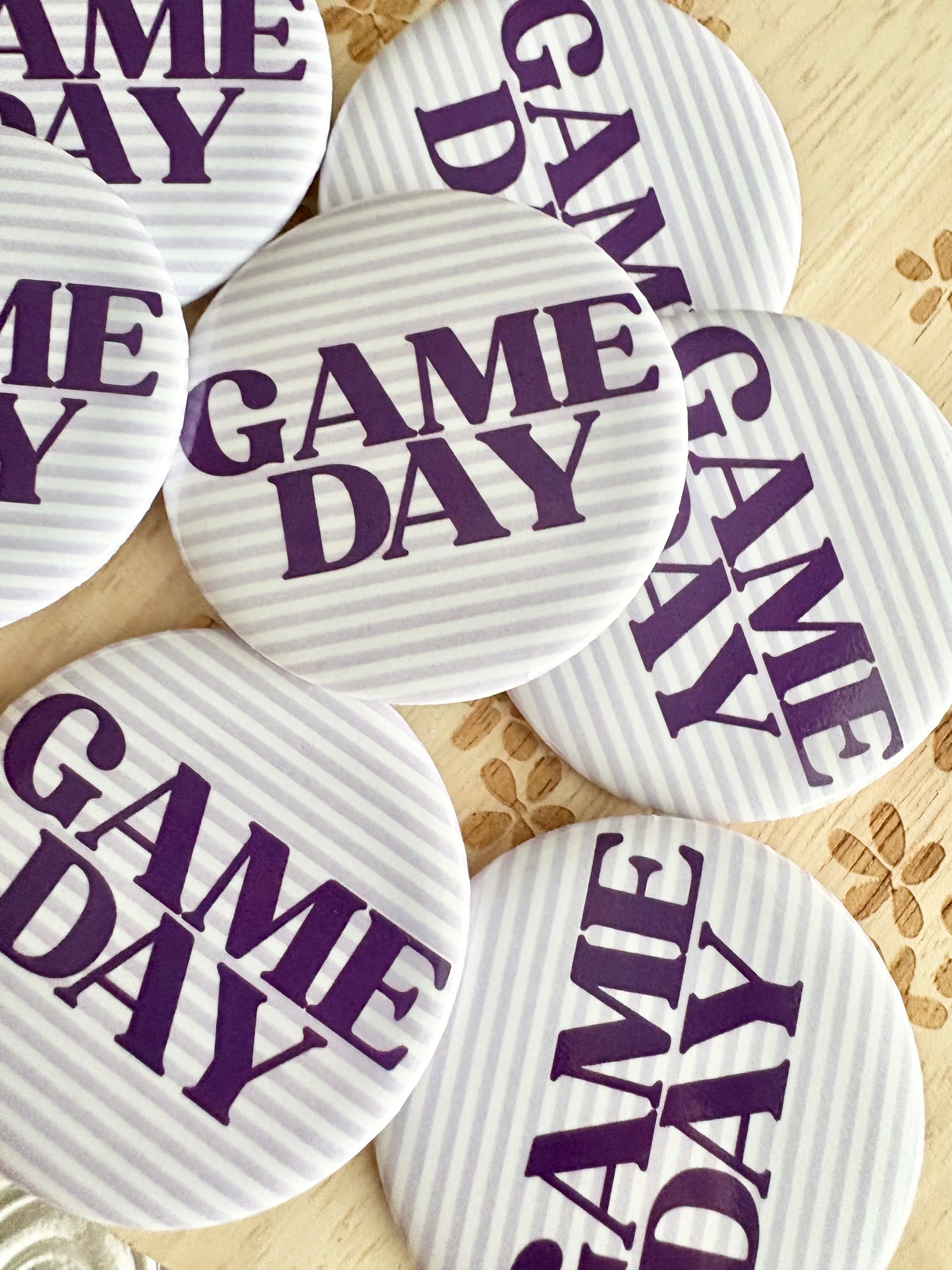 Striped Gameday Button