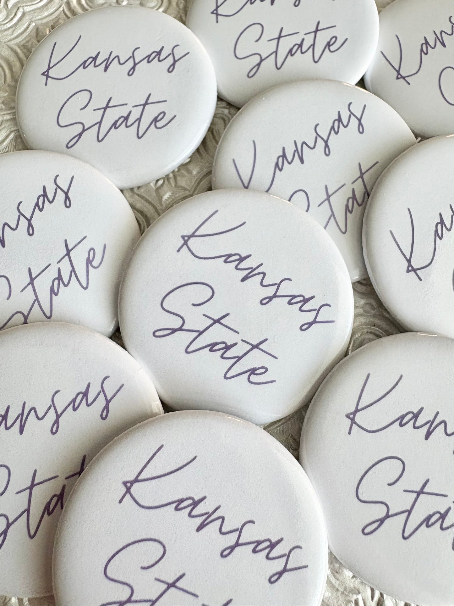 Kansas State White Button