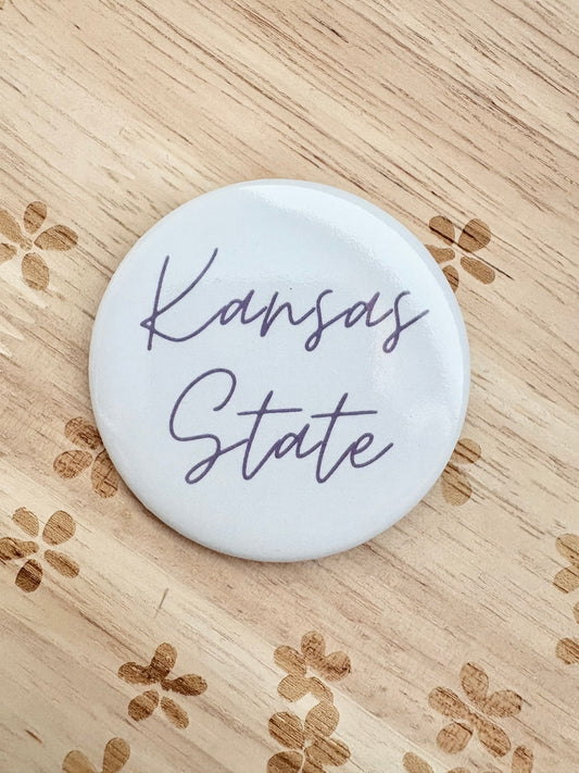 Kansas State White Button