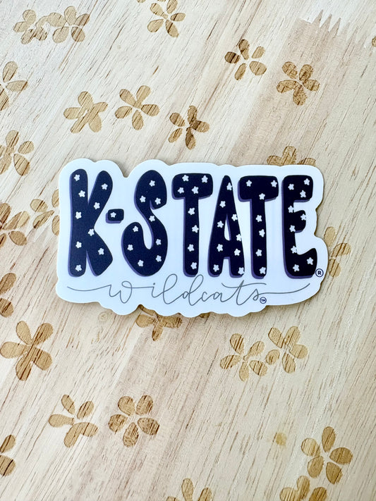 K-State Wildcats with Stars Sticker