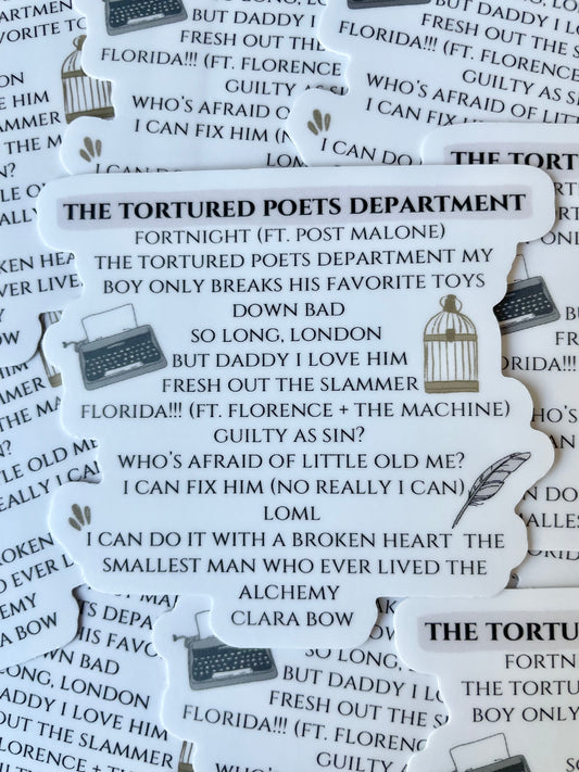 The Tortured Poets Department Album Sticker