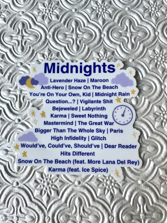 Midnights Taylor Swift Album Sticker