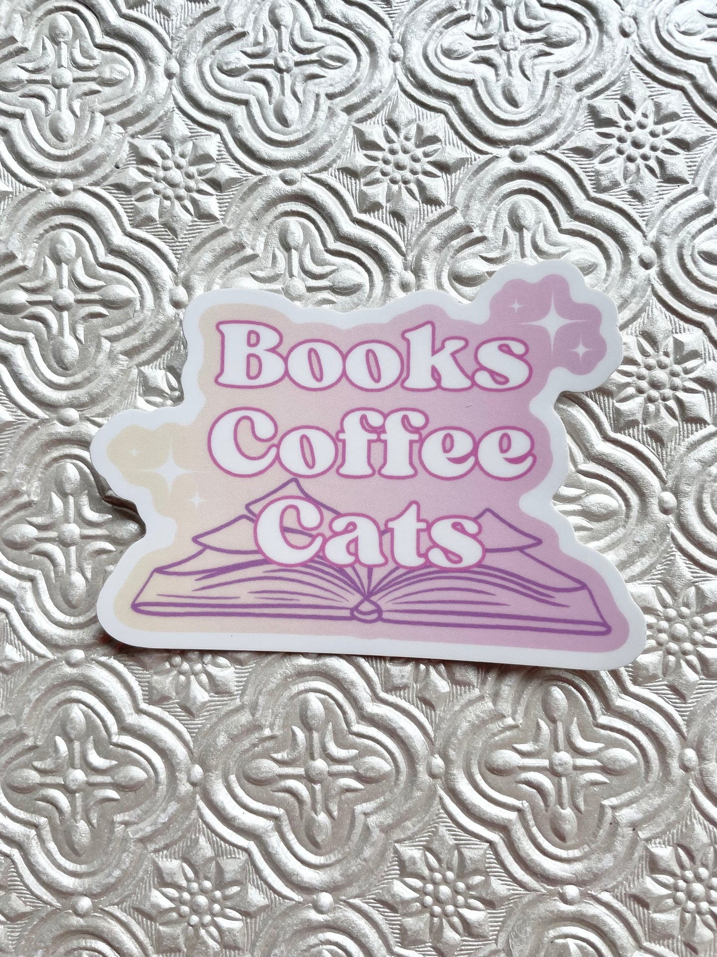 Books Coffee Cats Sticker