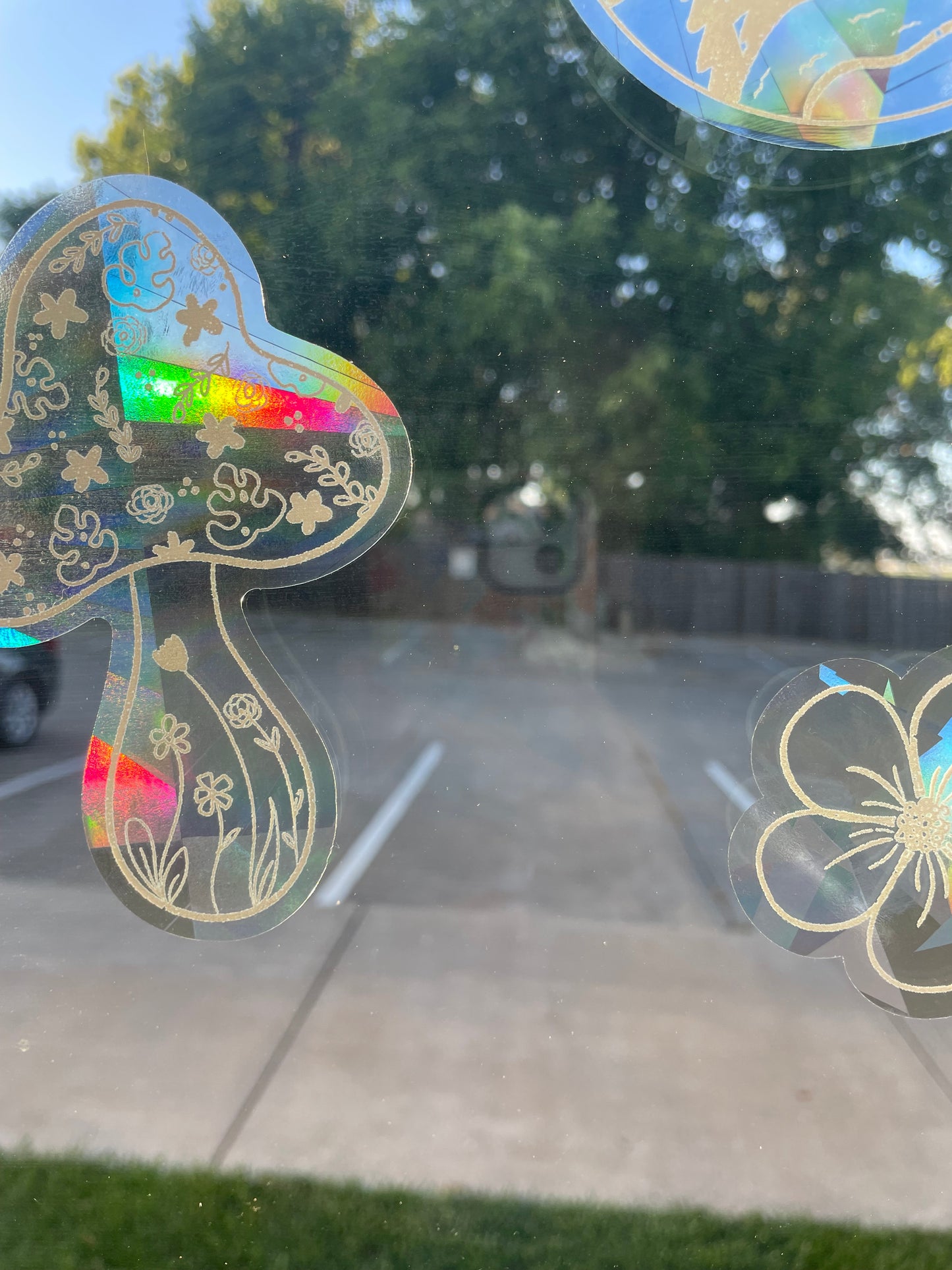 Flower Mushroom Window Suncatcher Decal