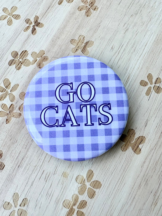 Go Cats Gingham Gameday Pinback Button
