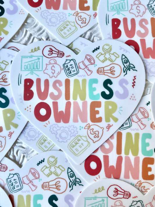 Business Owner Heart Sticker