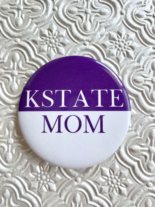 K-State Mom Pinback Gameday Button