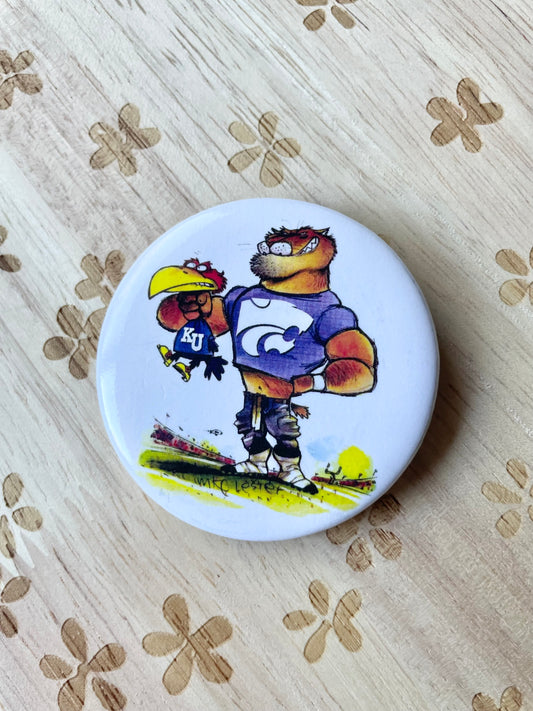 Wildcat vs Jayhawk KSU Button