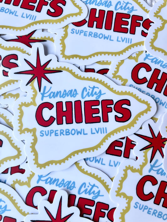 Chiefs Super Bowl LVIII Vegas Sign Sticker