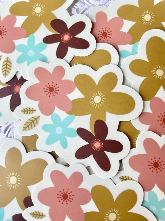 70s Retro Flower Sticker