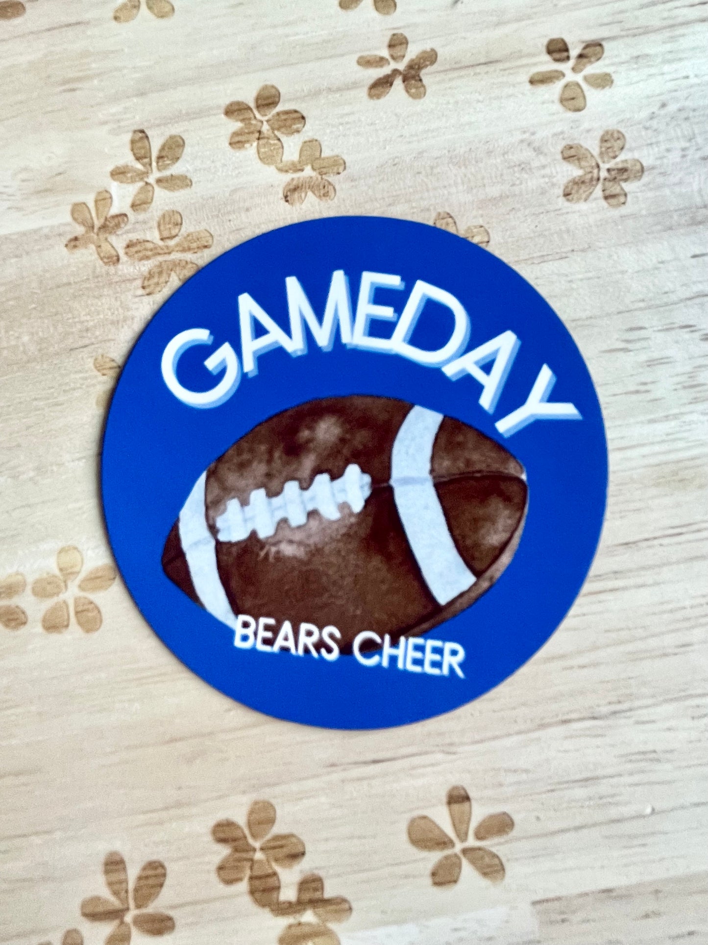 Gameday Football Bears Cheer Circle Magnet