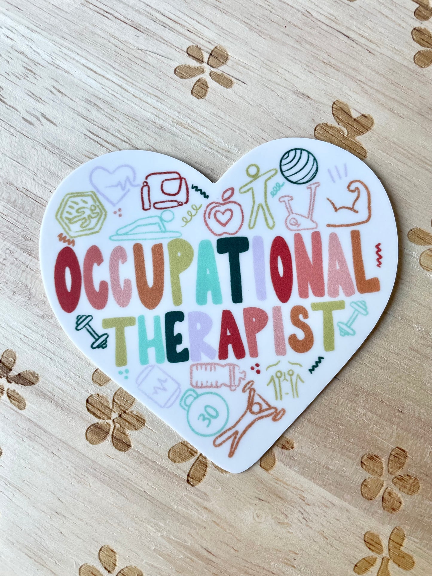 Occupational Therapist Heart Sticker