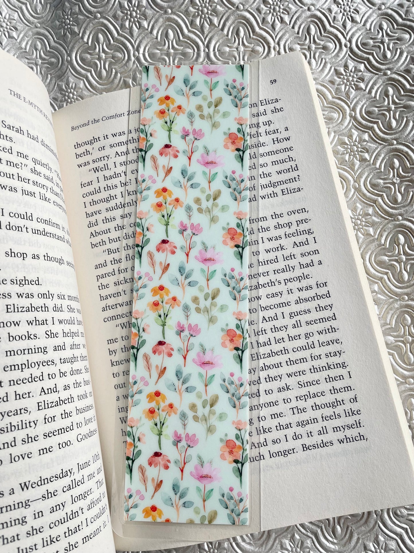 Floral Double Sided Bookmark