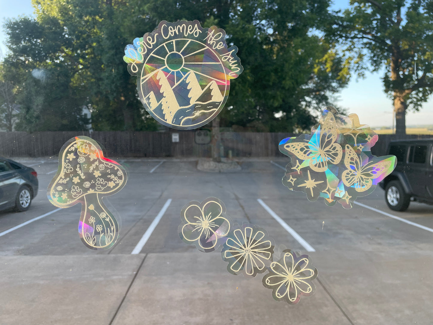 Flower Mushroom Window Suncatcher Decal