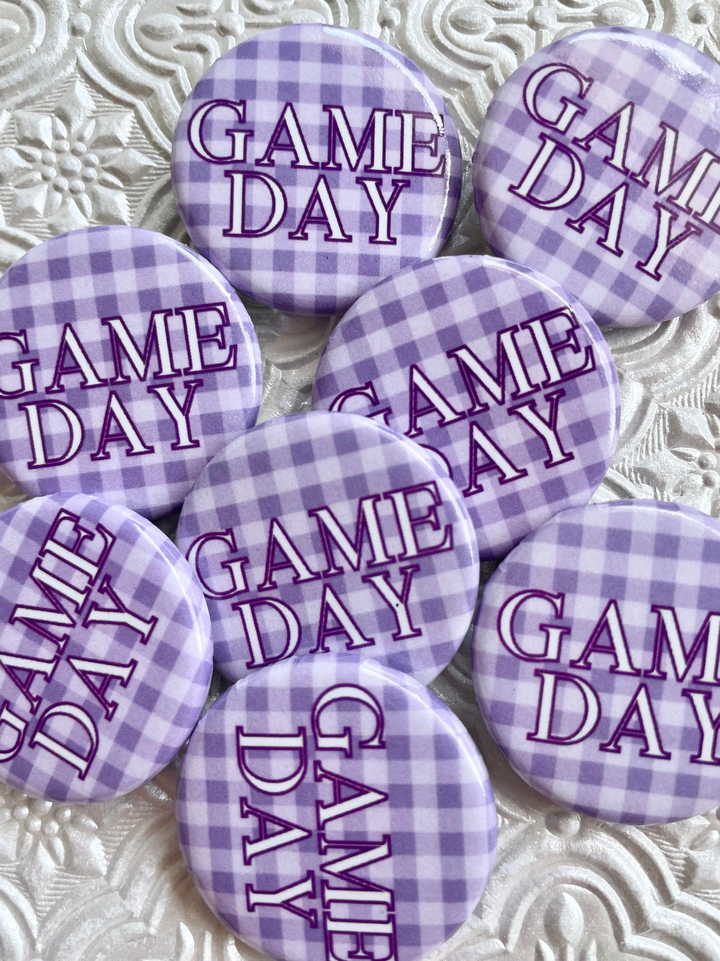 Gameday Mini Gingham Pinback Button