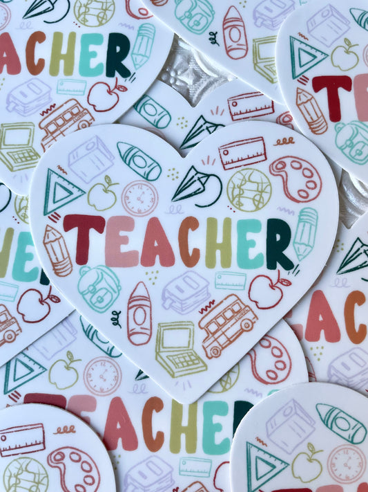 Teacher Heart Sticker