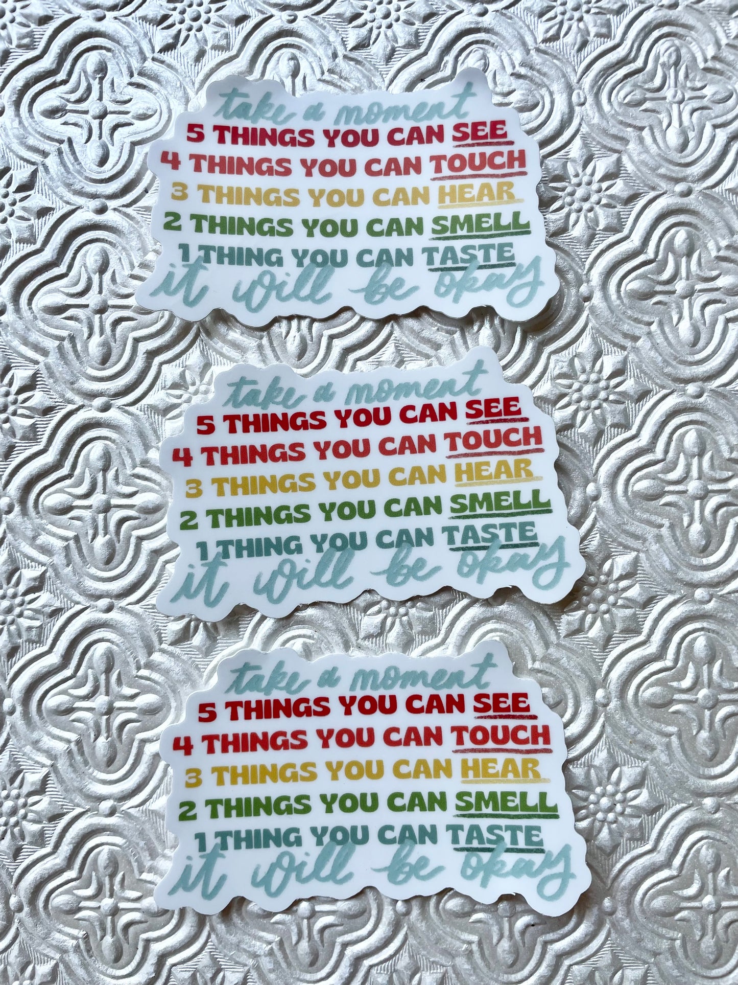 5 Senses Grounding Technique Sticker