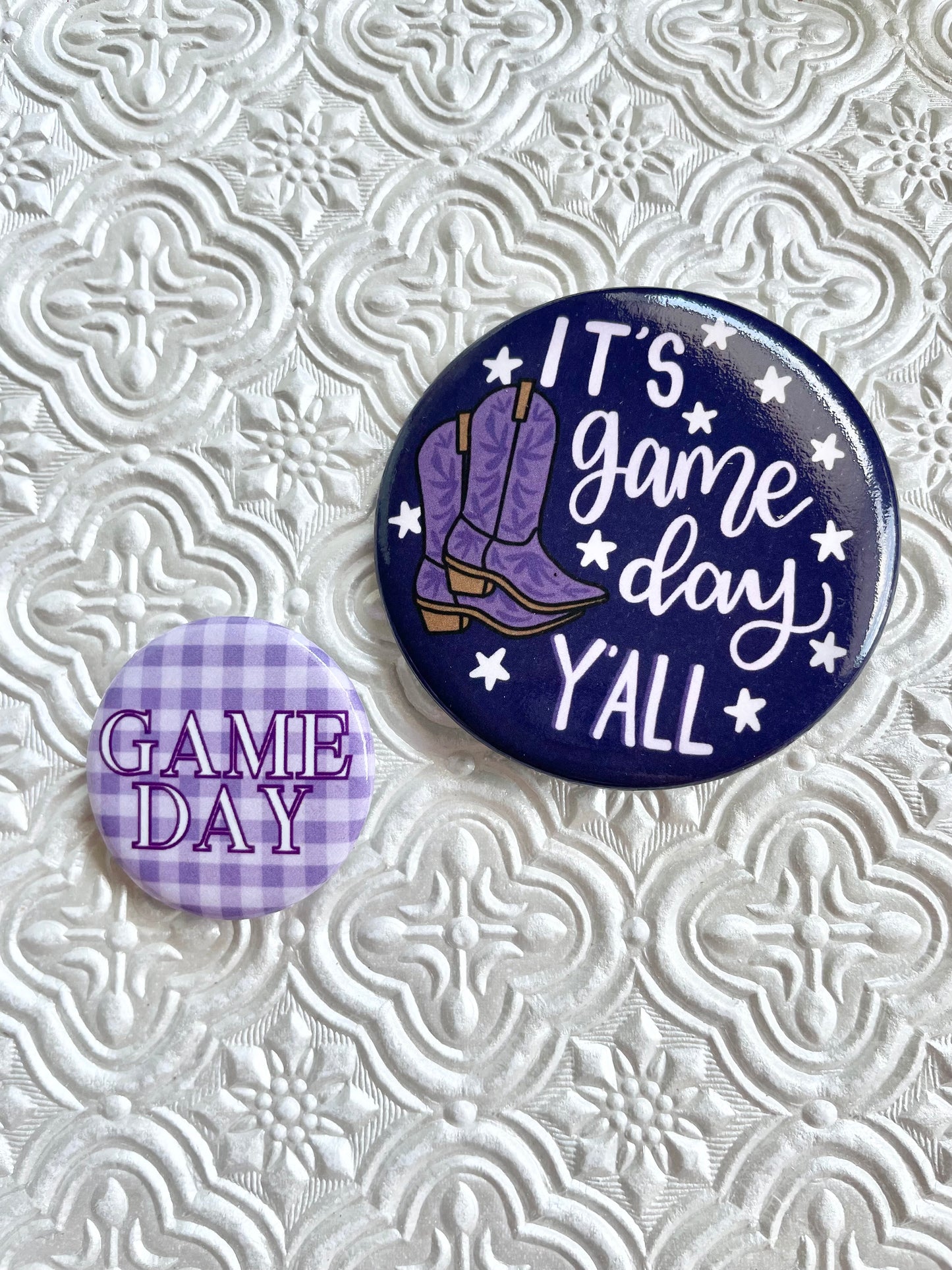 Gameday Mini Gingham Pinback Button