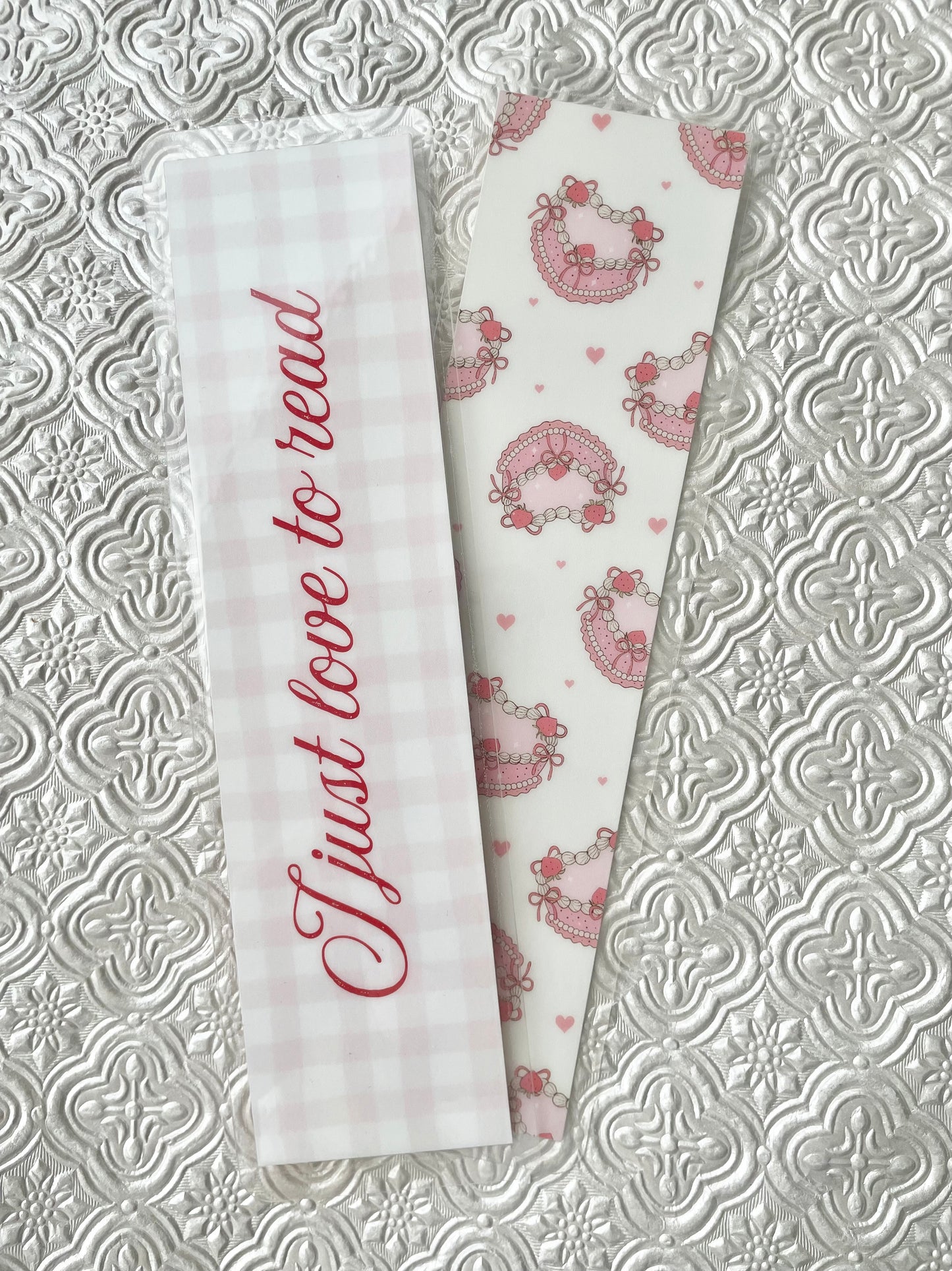 Valentine's Day Heart Cake Double Sided Bookmark