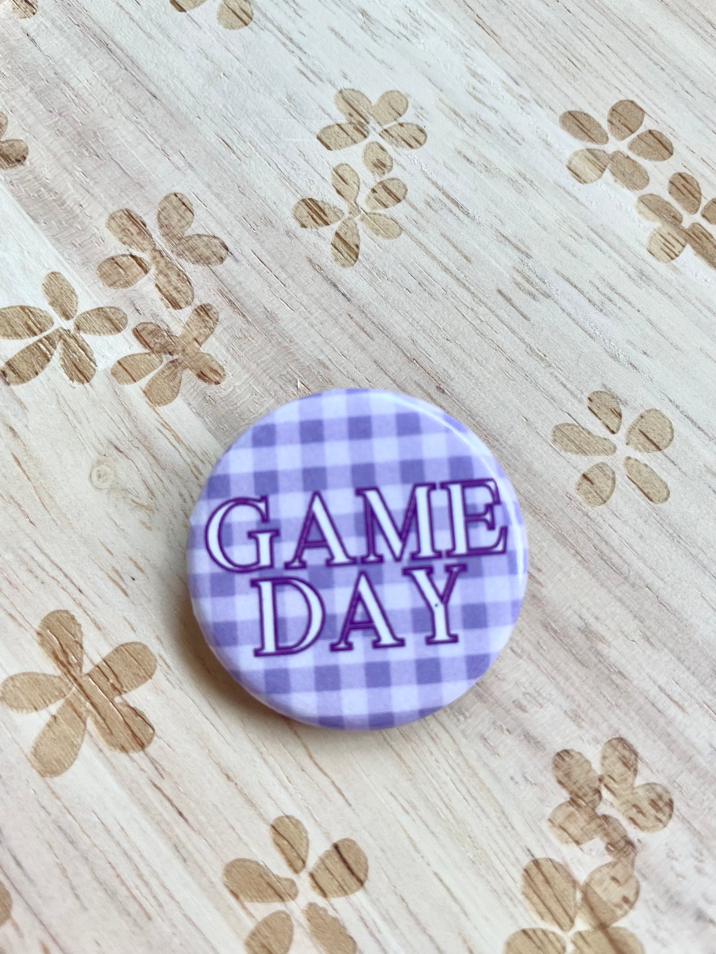 Gameday Mini Gingham Pinback Button