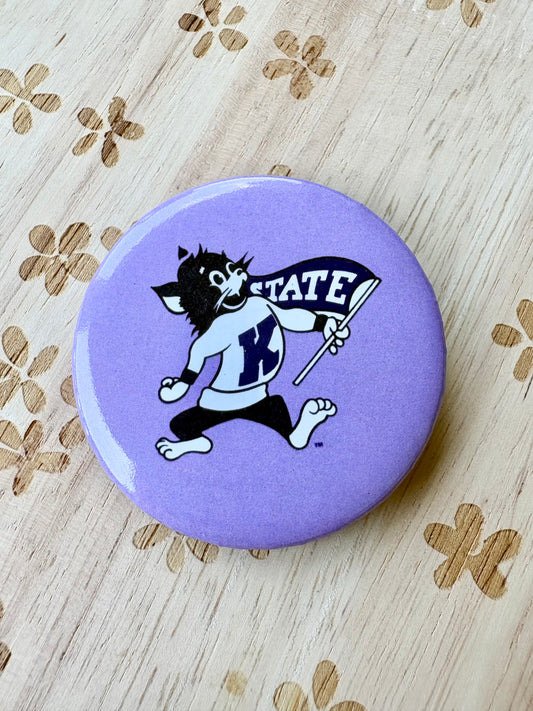 Willie the Wildcat Lavender Button