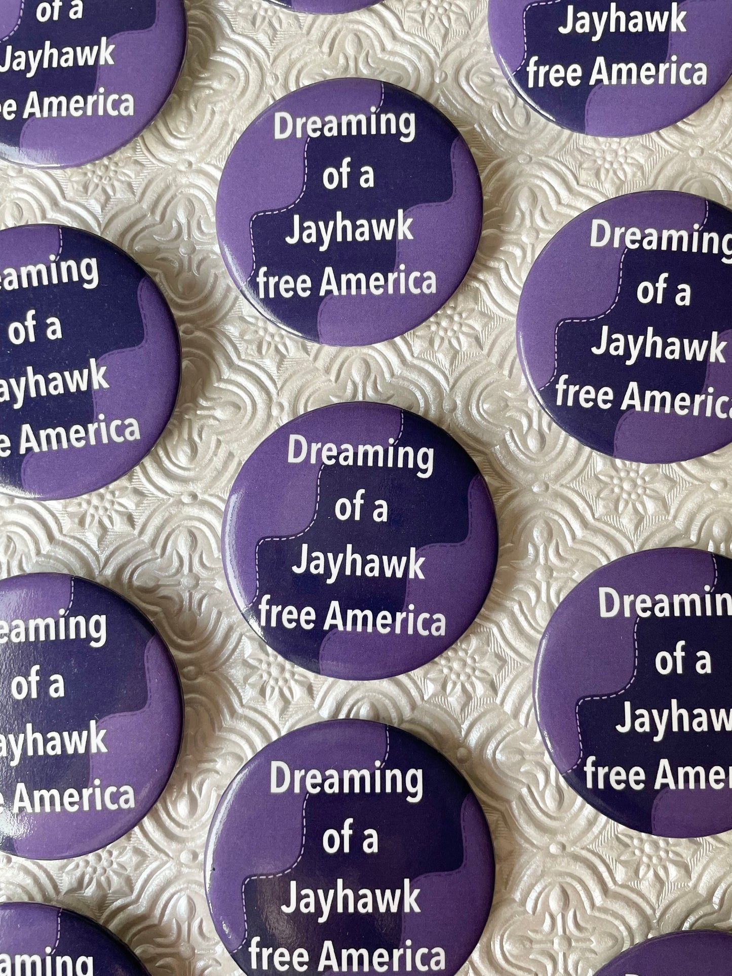 Jayhawk Free America Button