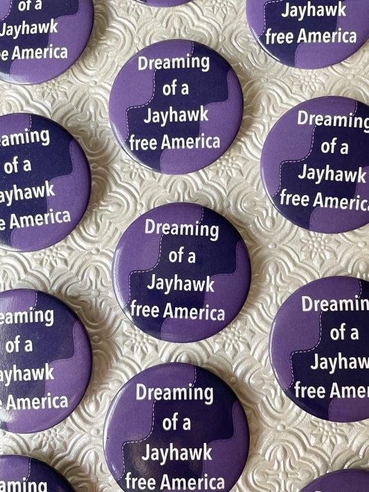 Jayhawk Free America Button