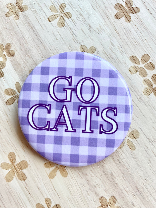 Go Cats Gingham Gameday Pinback Button