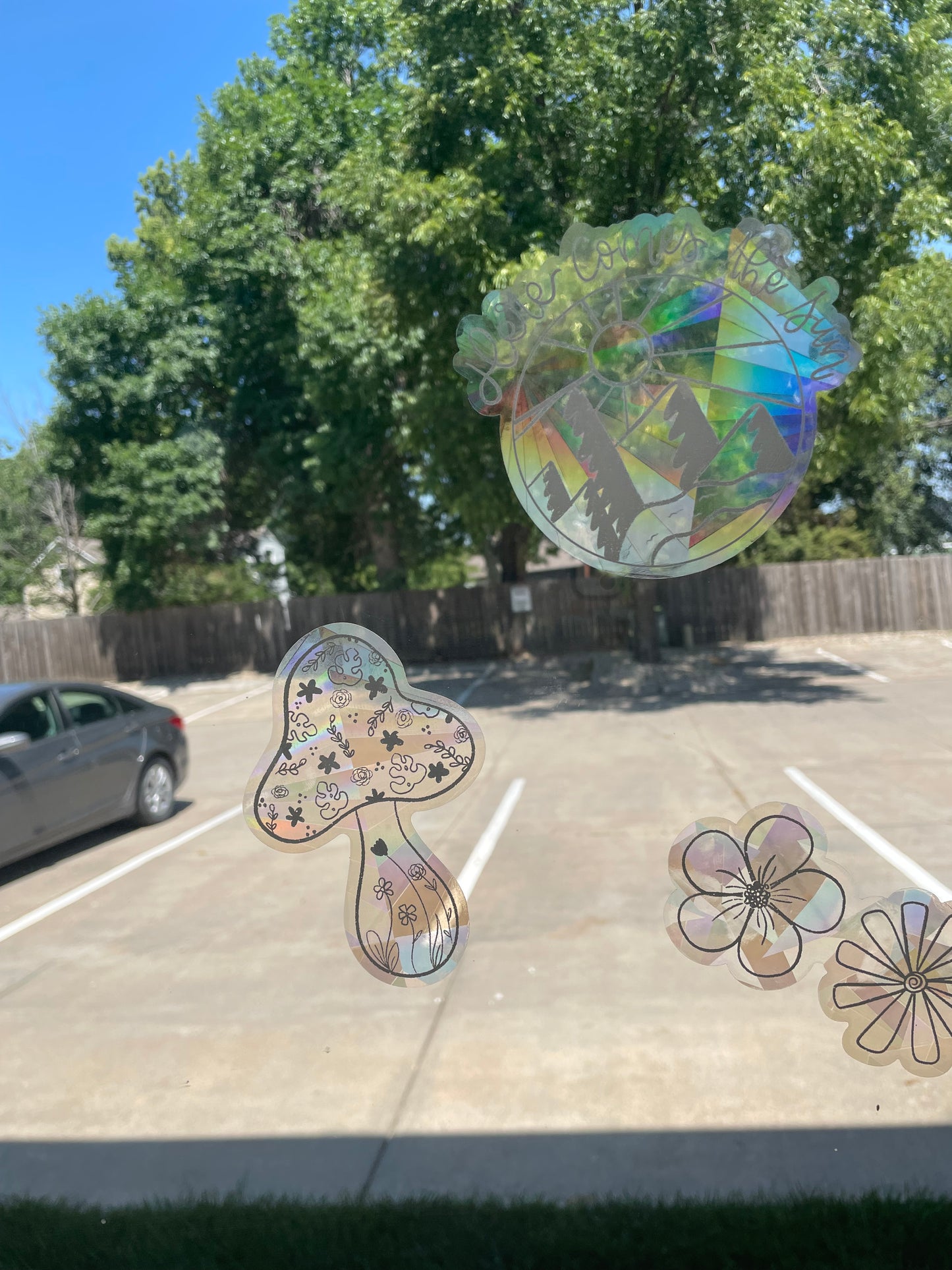 Flower Mushroom Window Suncatcher Decal