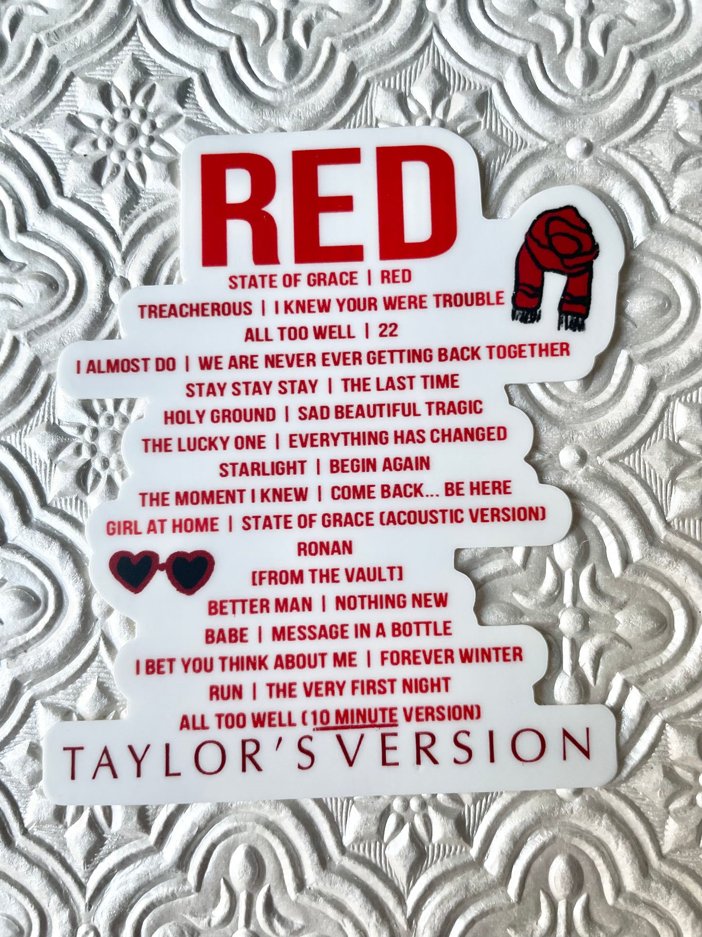 Red Taylor's Version Album Sticker