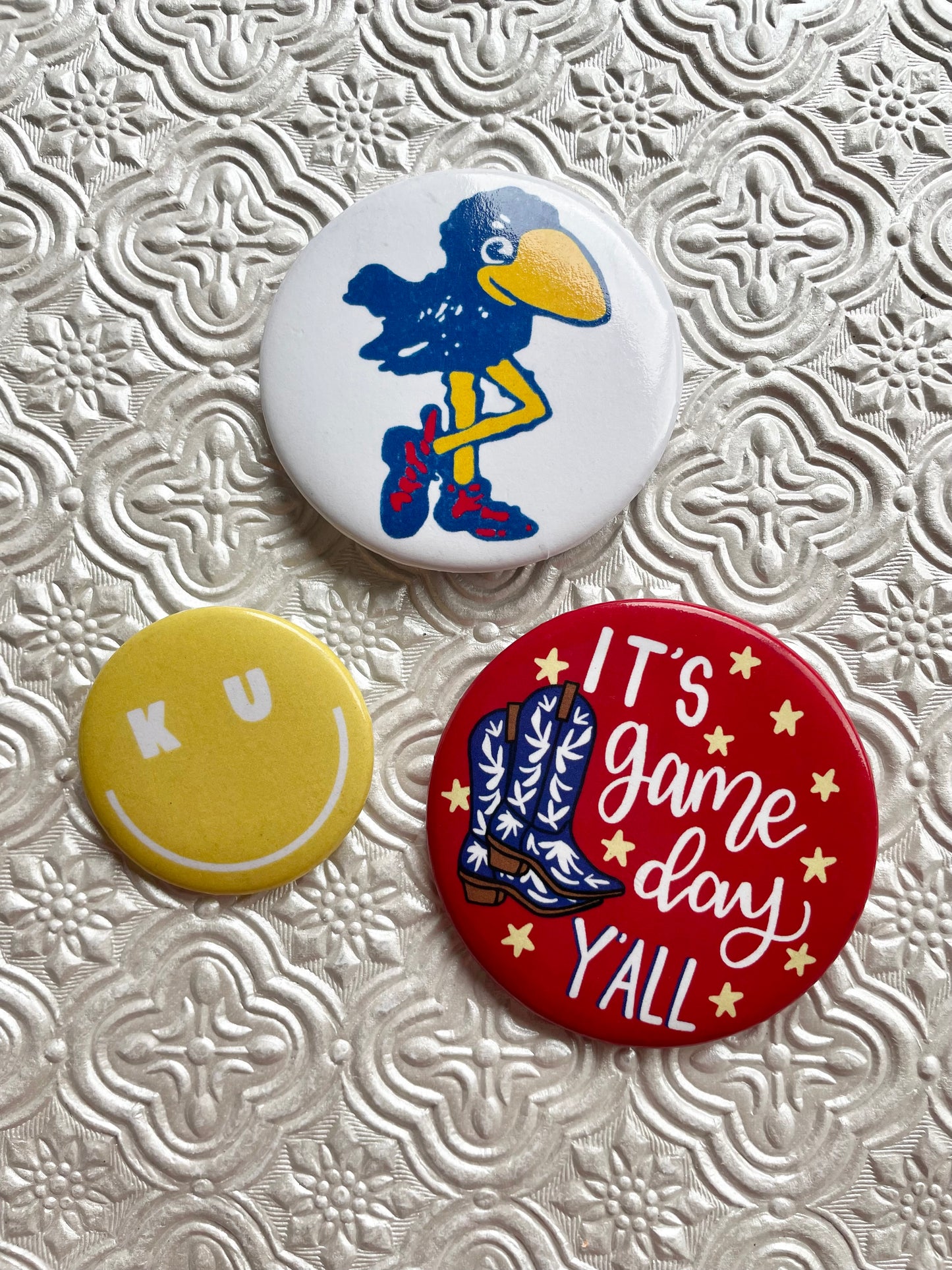 It's Gameday Y'all Red and Blue KU Pinback Button