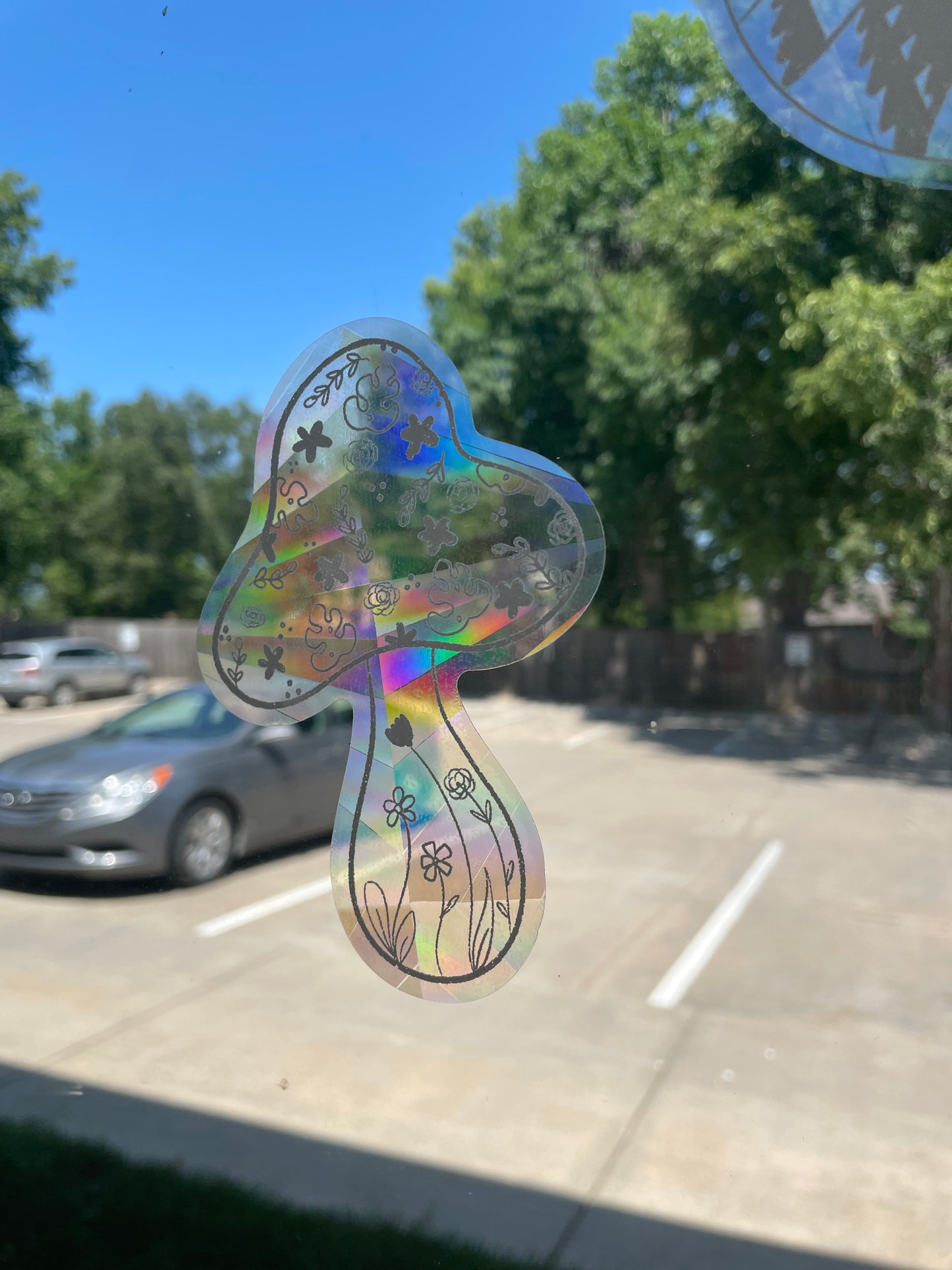 Flower Mushroom Window Suncatcher Decal