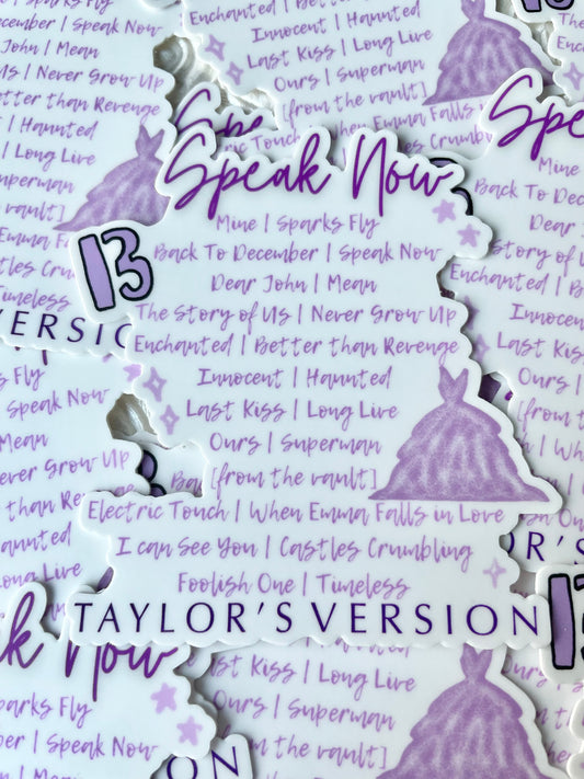 Speak Now Taylor’s Version Album Sticker