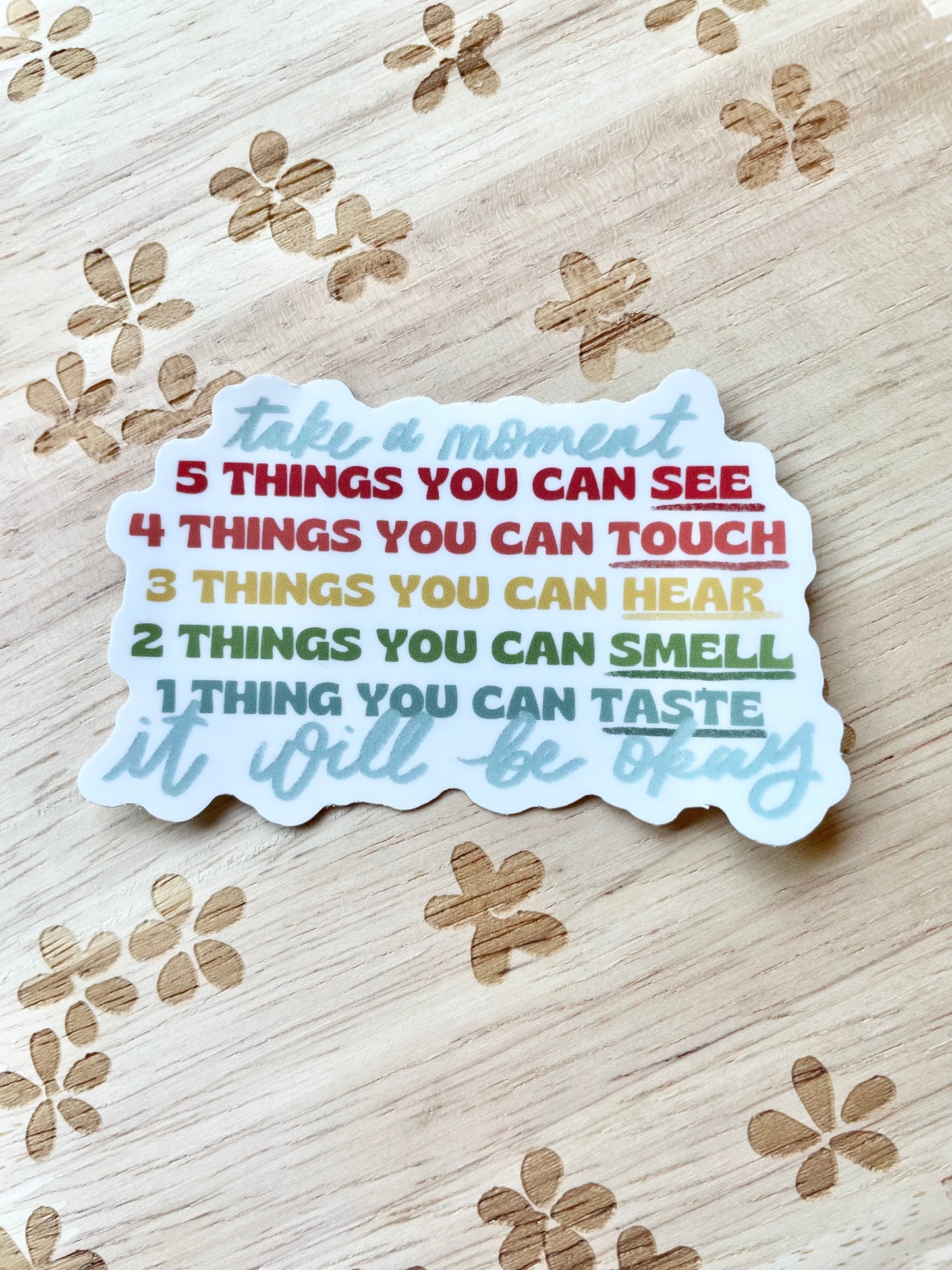 5 Senses Grounding Technique Sticker